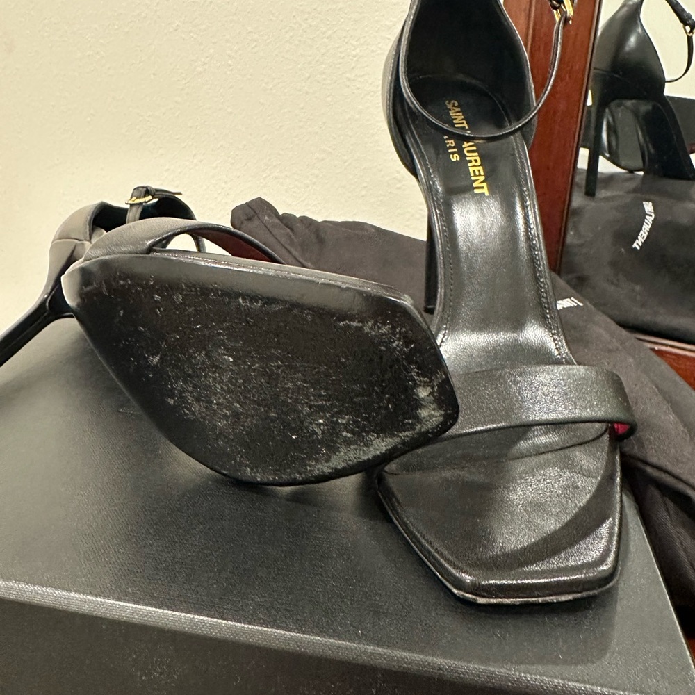 YSL Black Amber Heels 105 Inch Size 39 - Picture 5 of 6